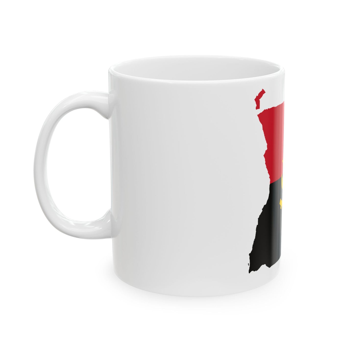 Angola Flag Map (Angola) White Coffee Mug-Go Mug Yourself