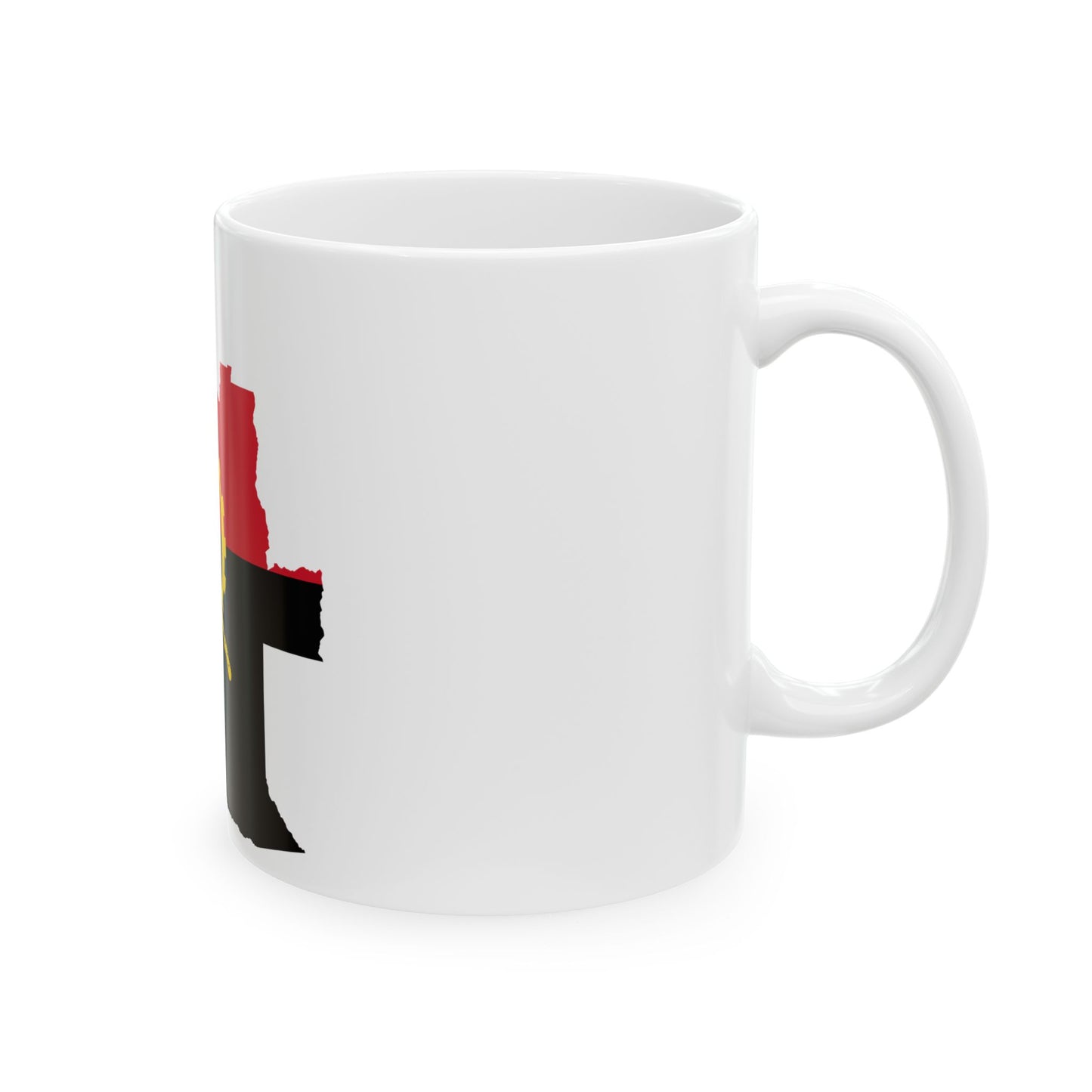 Angola Flag Map (Angola) White Coffee Mug-Go Mug Yourself