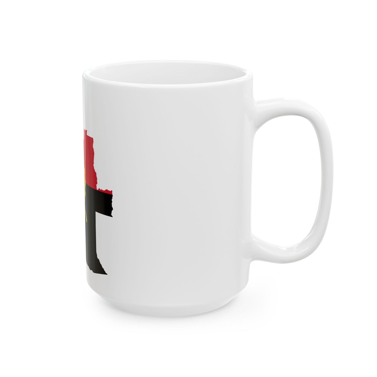 Angola Flag Map (Angola) White Coffee Mug-Go Mug Yourself
