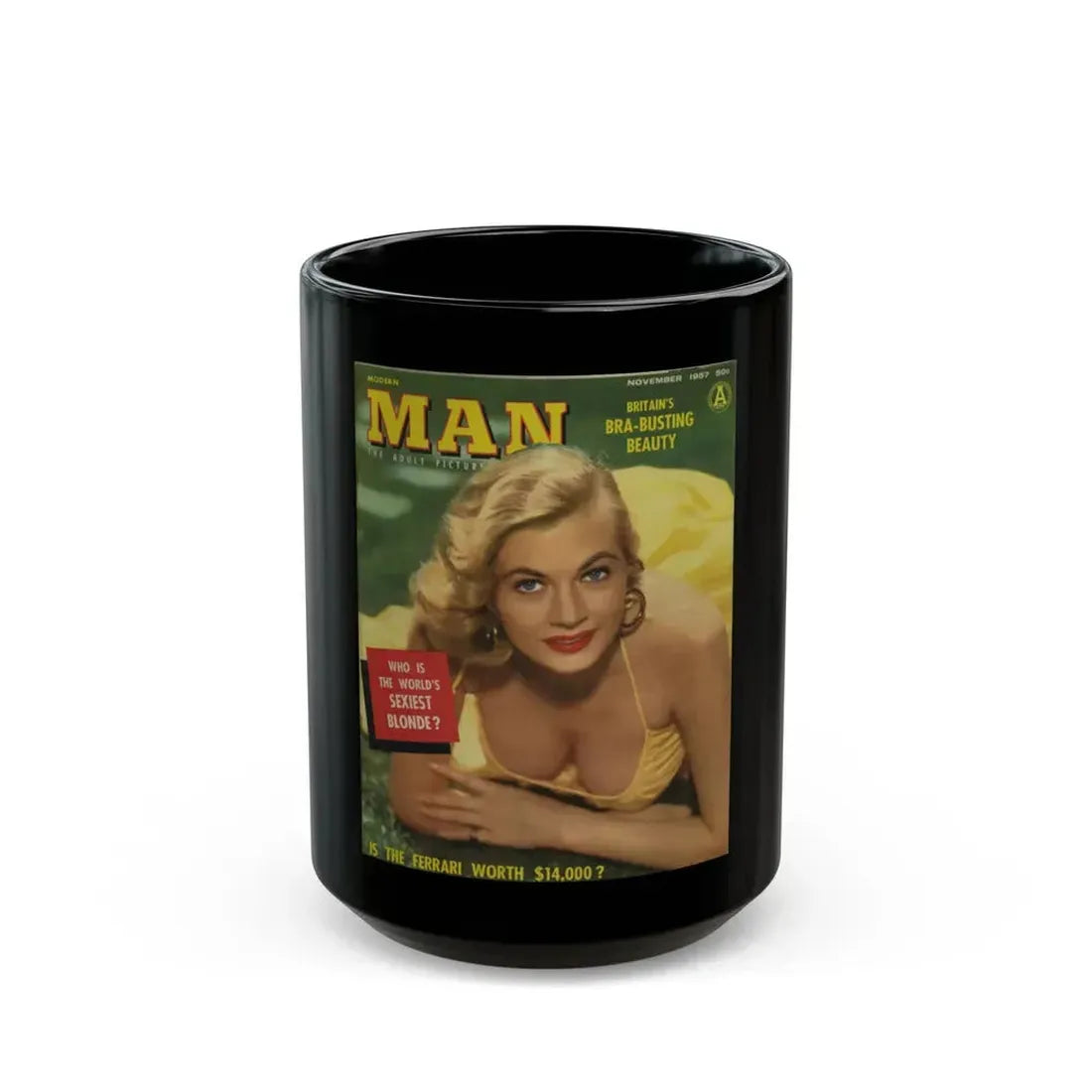 Anita Ekberg #135 - Mag. Cover (Vintage Female Icon) Black Coffee Mug 15oz - Go Mug Yourself