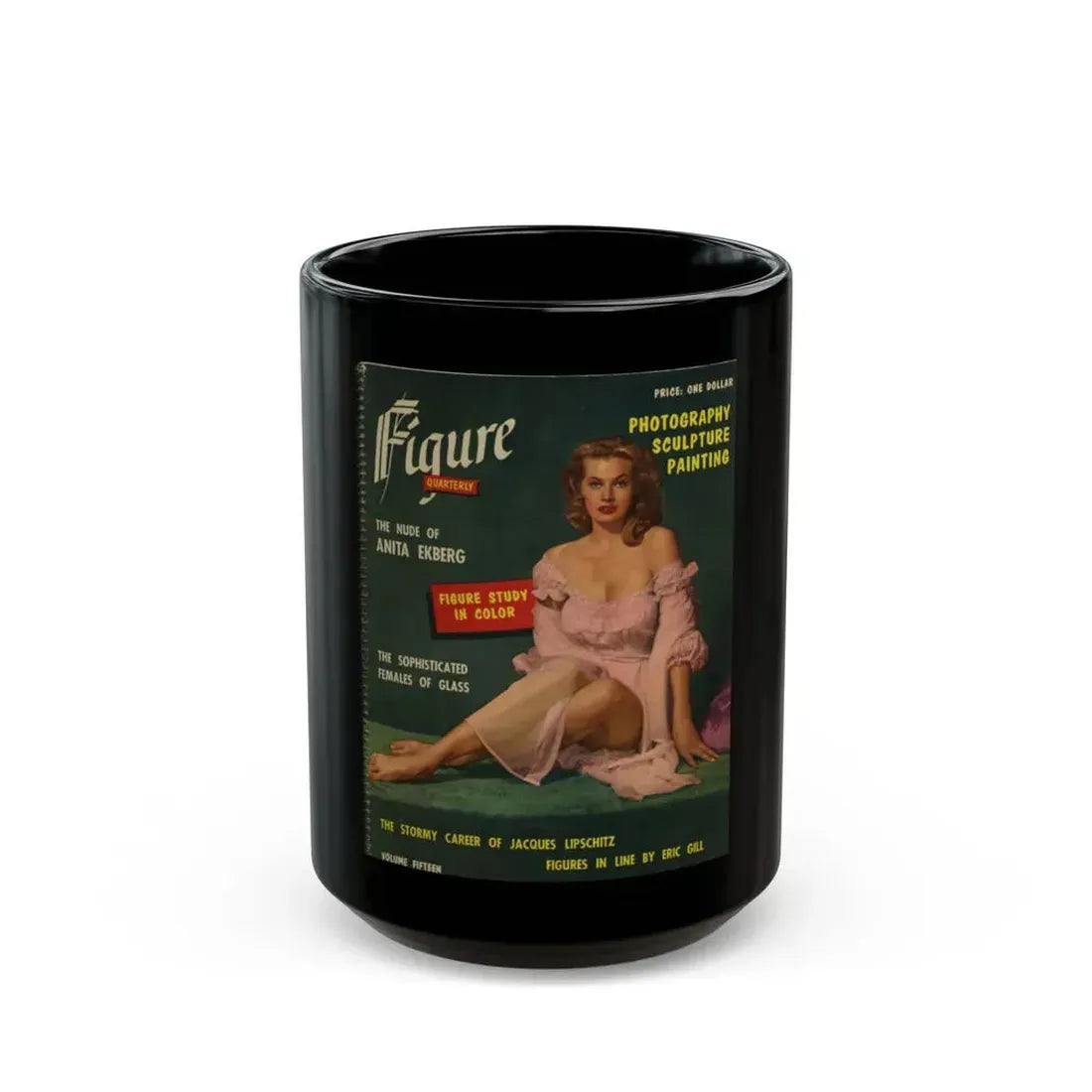 Anita Ekberg #137 - Mag. Cover (Vintage Female Icon) Black Coffee Mug 15oz - Go Mug Yourself