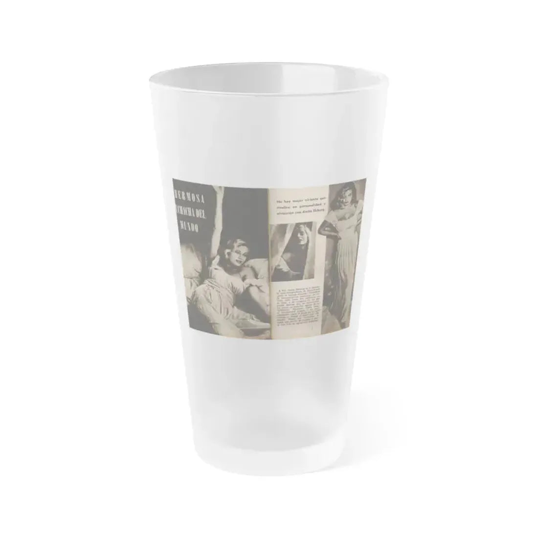 Anita Ekberg #236 - 3 B&W Photos from Foto Mag. '56 (Vintage Female Icon) Frosted Pint Glass 16oz 16oz Frosted - Go Mug Yourself
