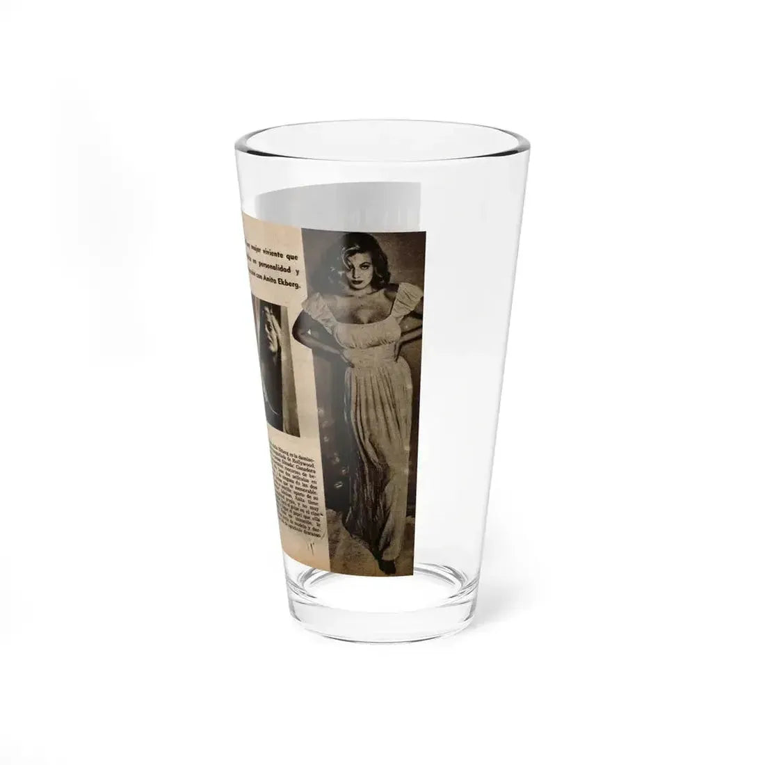 Anita Ekberg #236 - 3 B&W Photos from Foto Mag. '56 (Vintage Female Icon) Pint Glass 16oz - Go Mug Yourself