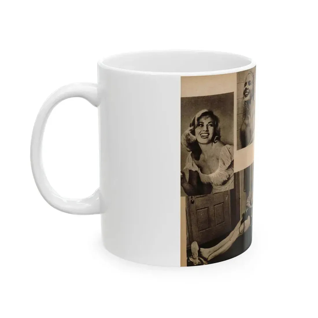 Anita Ekberg #237 - 4 B&W Photos from Foto Mag. '56 (Vintage Female Icon) White Coffee Mug - Go Mug Yourself