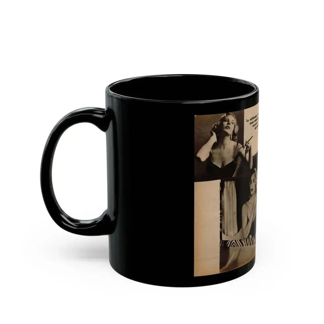 Anita Ekberg #239 - 3 B&W Photo from Foto Mag. '56 (Vintage Female Icon) Black Coffee Mug - Go Mug Yourself