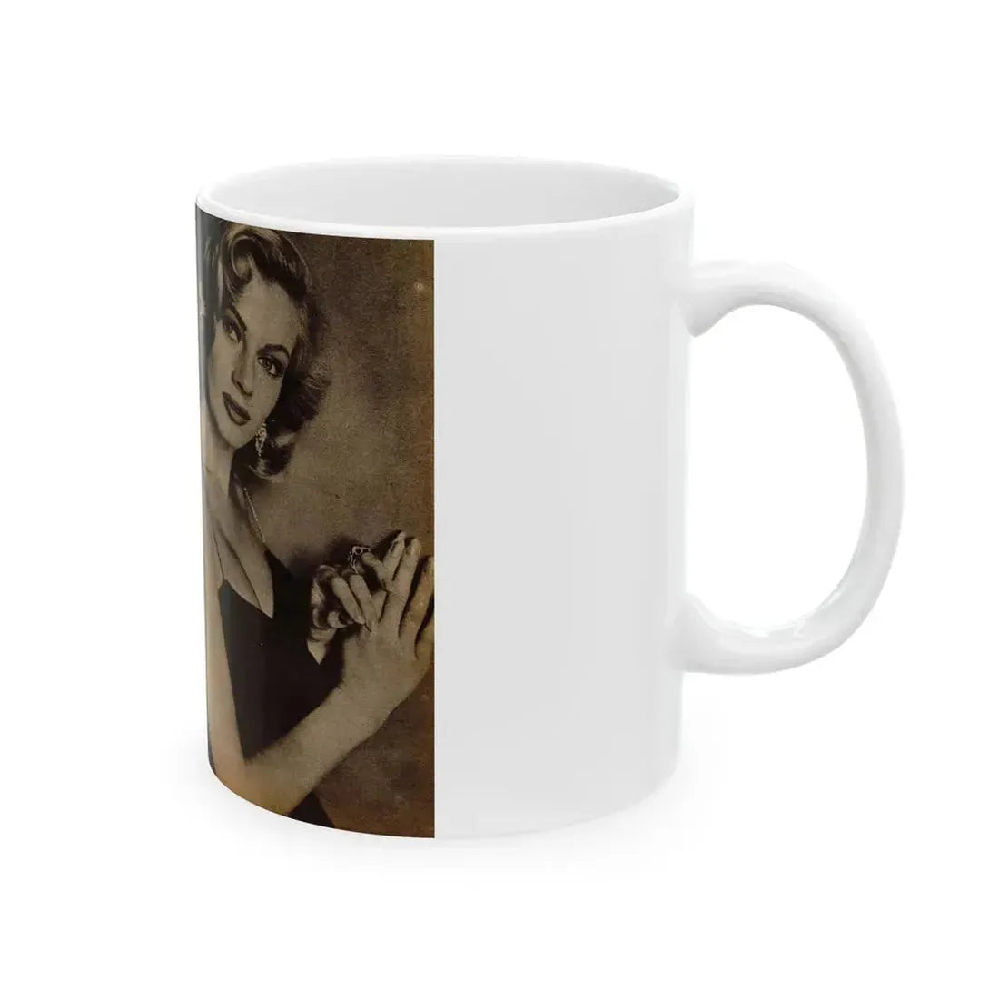 Anita Ekberg #239 - 3 B&W Photo from Foto Mag. '56 (Vintage Female Icon) White Coffee Mug - Go Mug Yourself