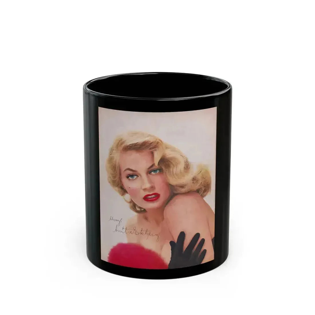 Anita Ekberg #270 (Vintage Female Icon) Black Coffee Mug 11oz - Go Mug Yourself