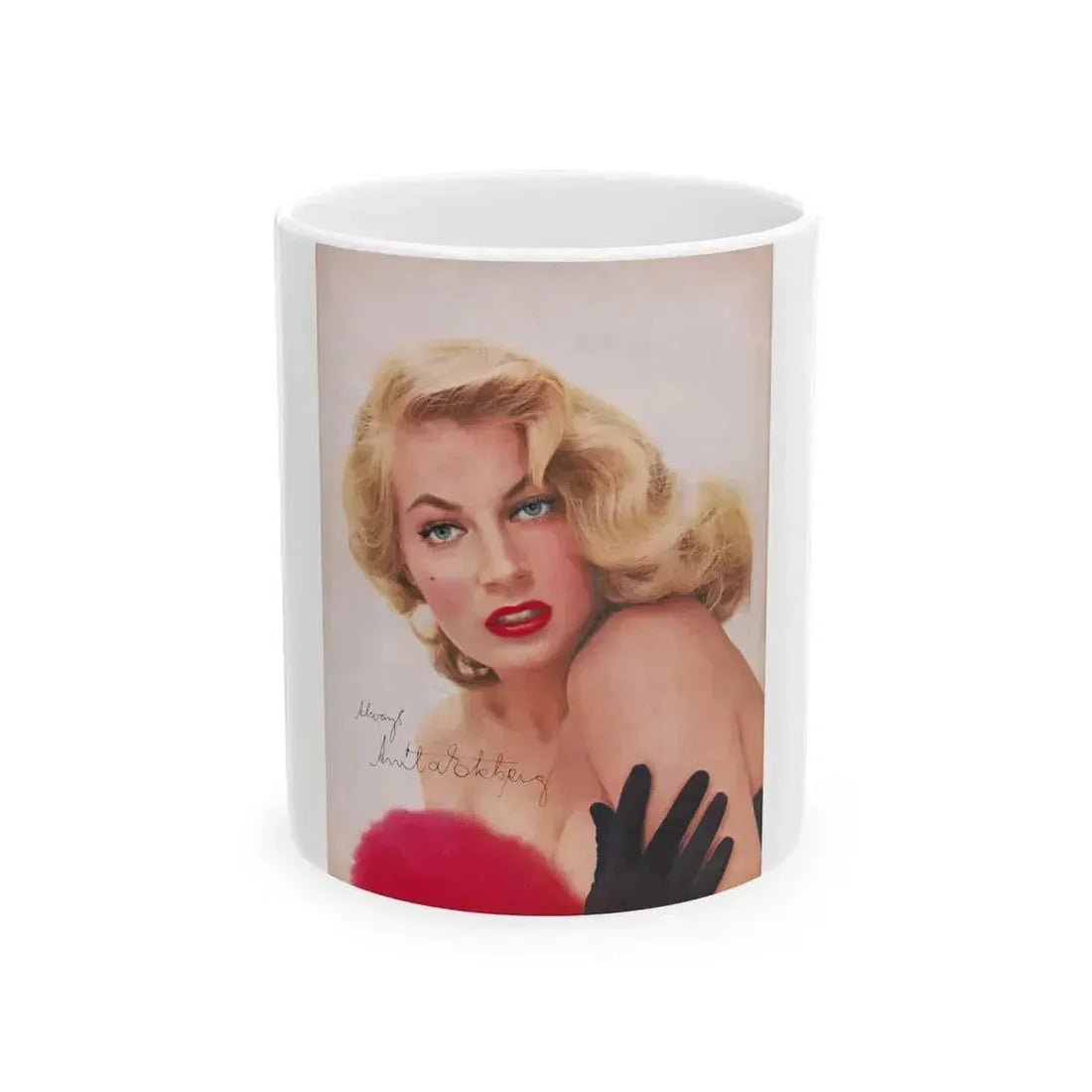 Anita Ekberg #270 (Vintage Female Icon) White Coffee Mug 11oz - Go Mug Yourself