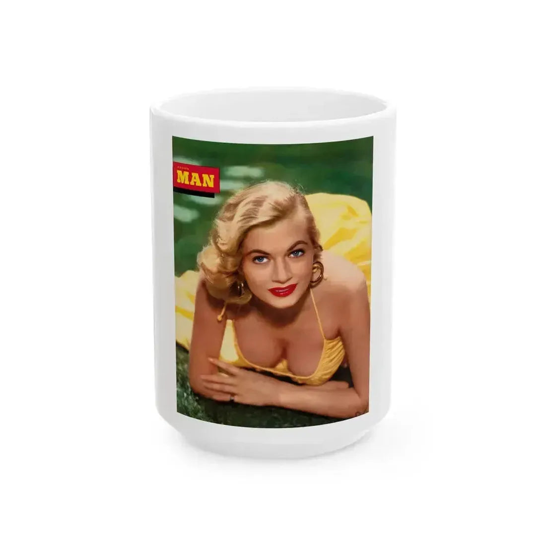 Anita Ekberg #305 (Vintage Female Icon) White Coffee Mug 15oz - Go Mug Yourself