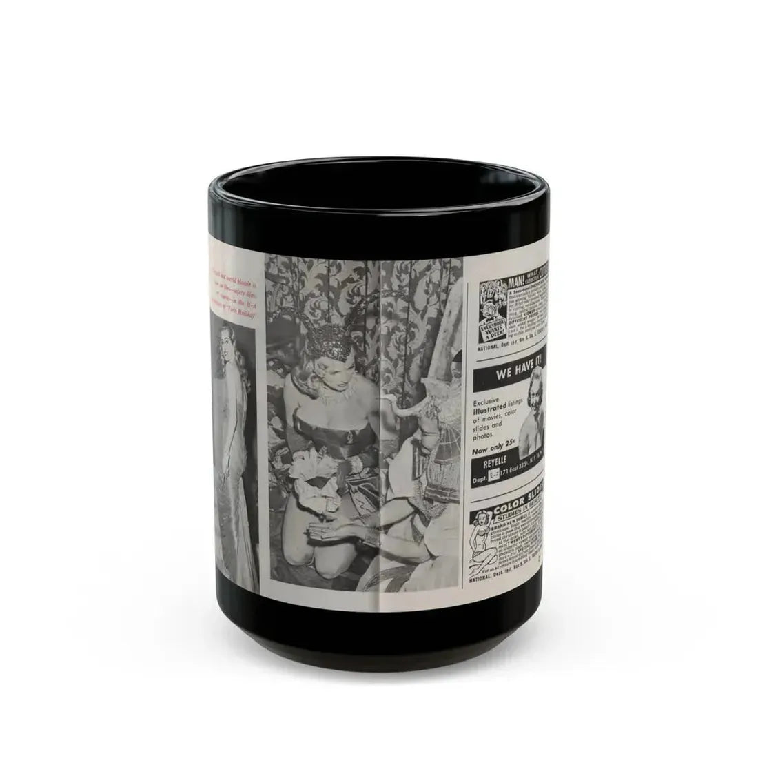 Anita Ekberg #312 - Pose! Pocket Mag. July '58 Photos (Vintage Female Icon) Black Coffee Mug 15oz - Go Mug Yourself