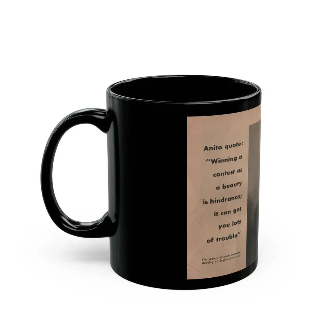 Anita Ekberg #327 - That Girl Anita Pocket Mag. '55 (Vintage Female Icon) Black Coffee Mug - Go Mug Yourself