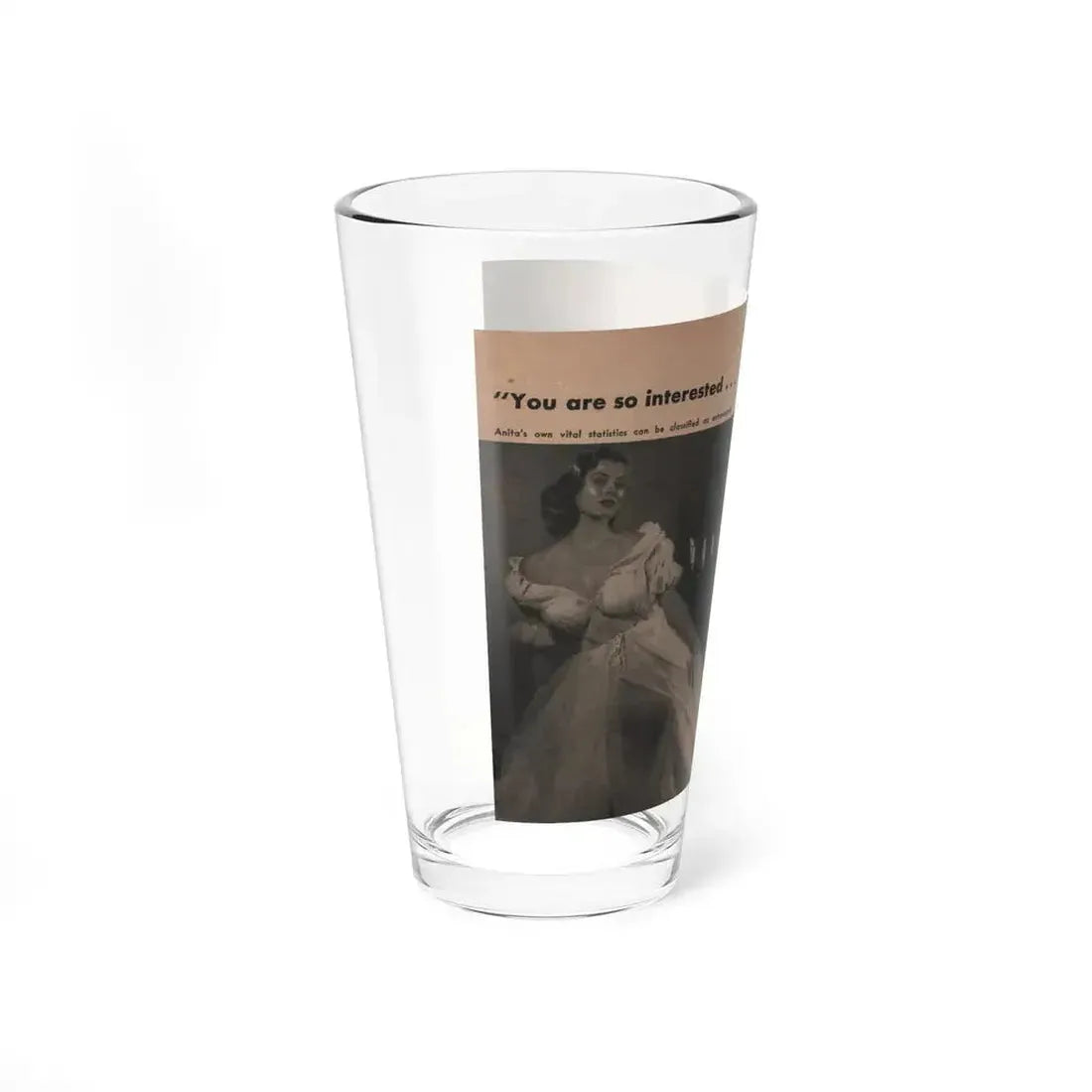 Anita Ekberg #340 - That Girl Anita Pocket Mag. '55 (Vintage Female Icon) Pint Glass 16oz - Go Mug Yourself