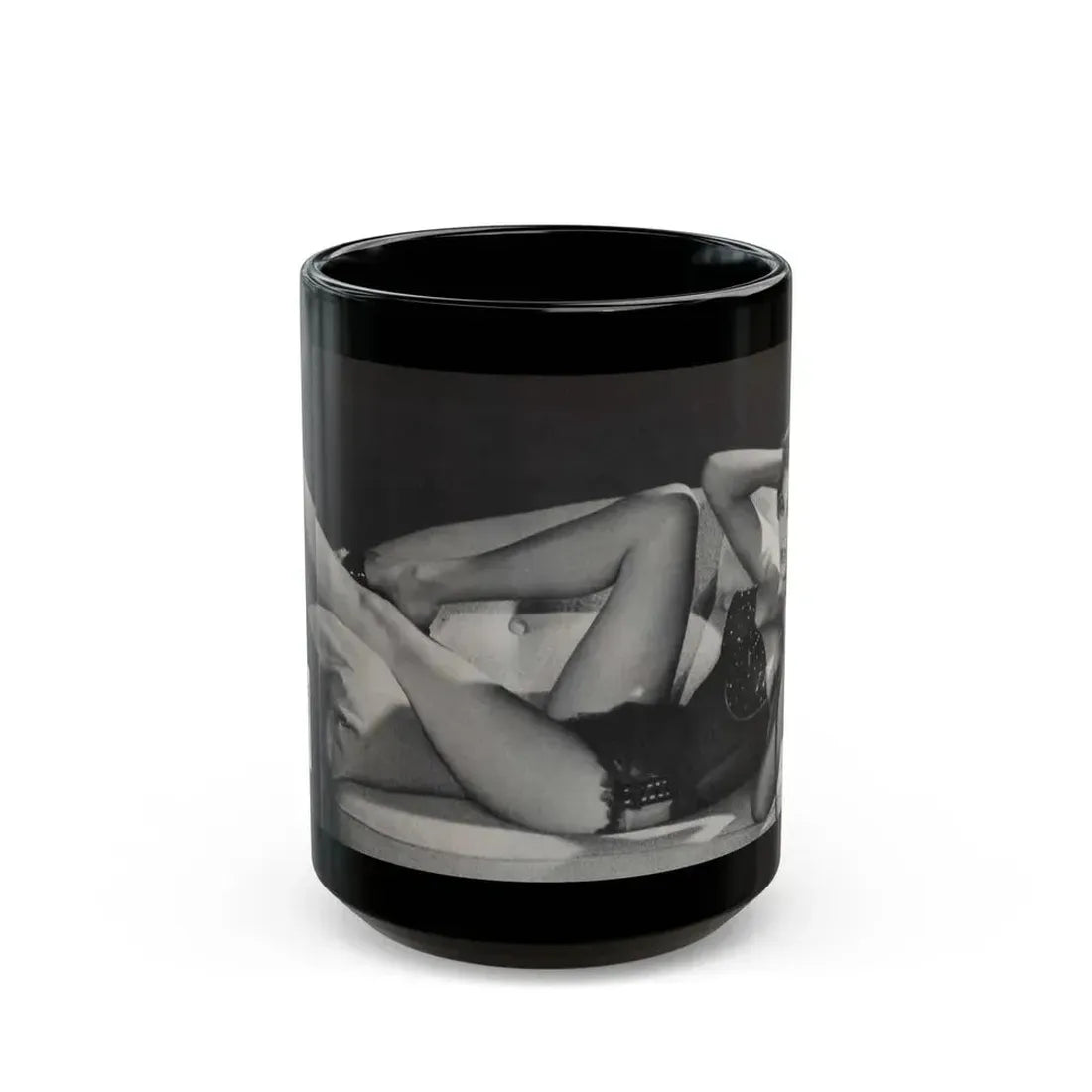 Anita Ekberg #390 - Femme Fatales Mag. Aug. '98 - 1 B&W Centerfold Photo (Vintage Female Icon) Black Coffee Mug 15oz - Go Mug Yourself