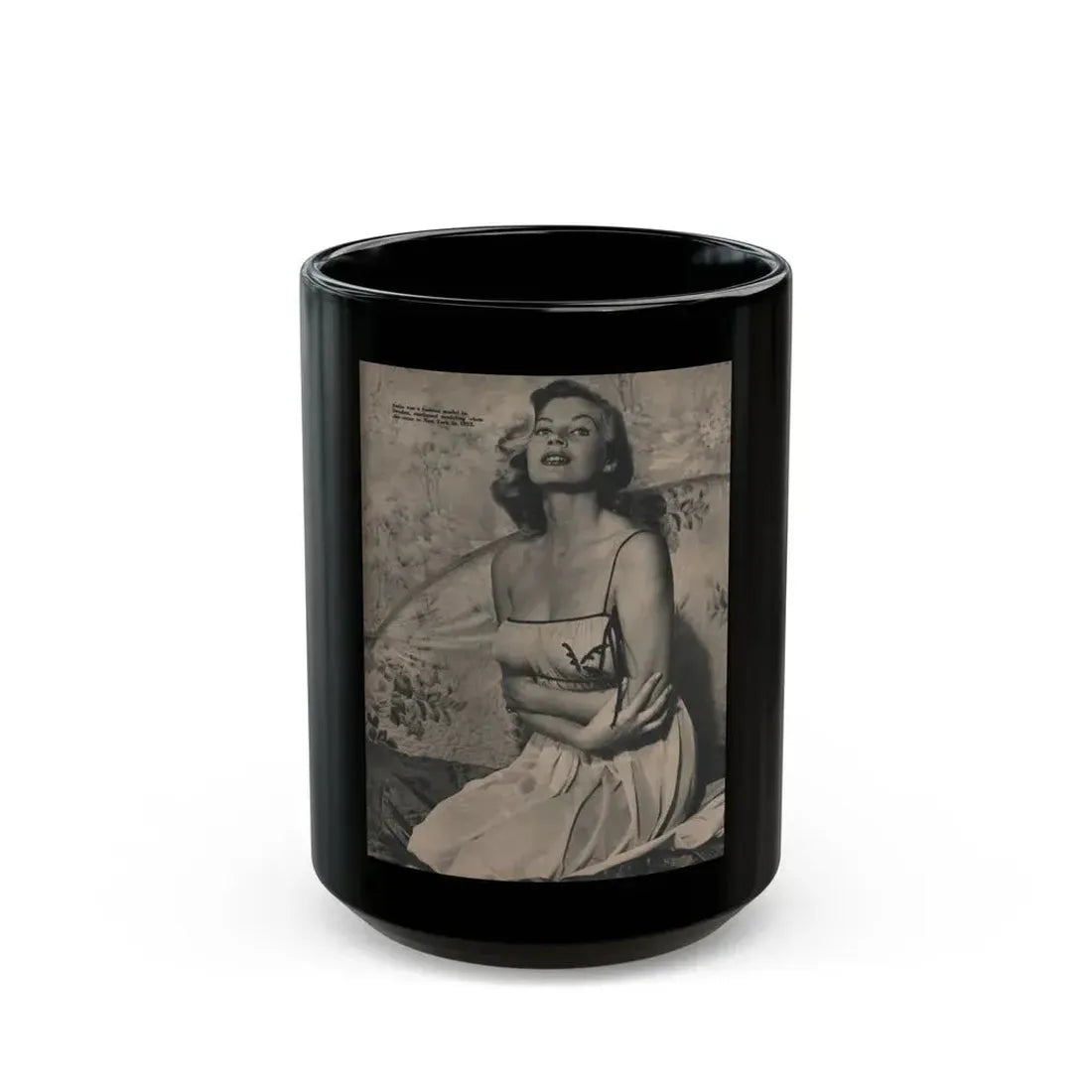Anita Ekberg #392 - Fabulous Females Mag. Issue #1 '55 - 1 B&W Photo (Vintage Female Icon) Black Coffee Mug 15oz - Go Mug Yourself