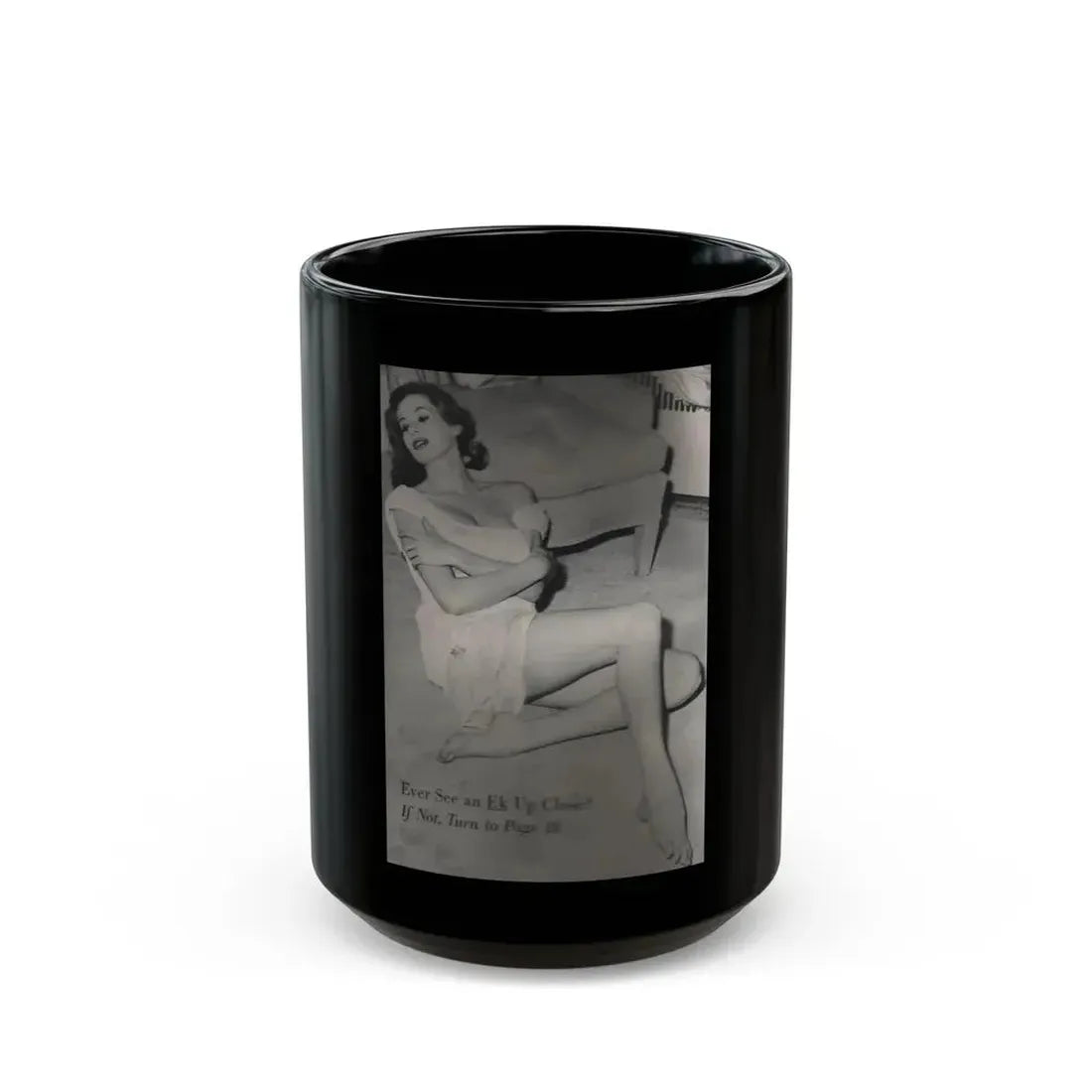 Anita Ekberg #400 - PHOTO Digest Mag. Nov. '55 - Inside of Cover 1 B&W Pic (Vintage Female Icon) Black Coffee Mug 15oz - Go Mug Yourself