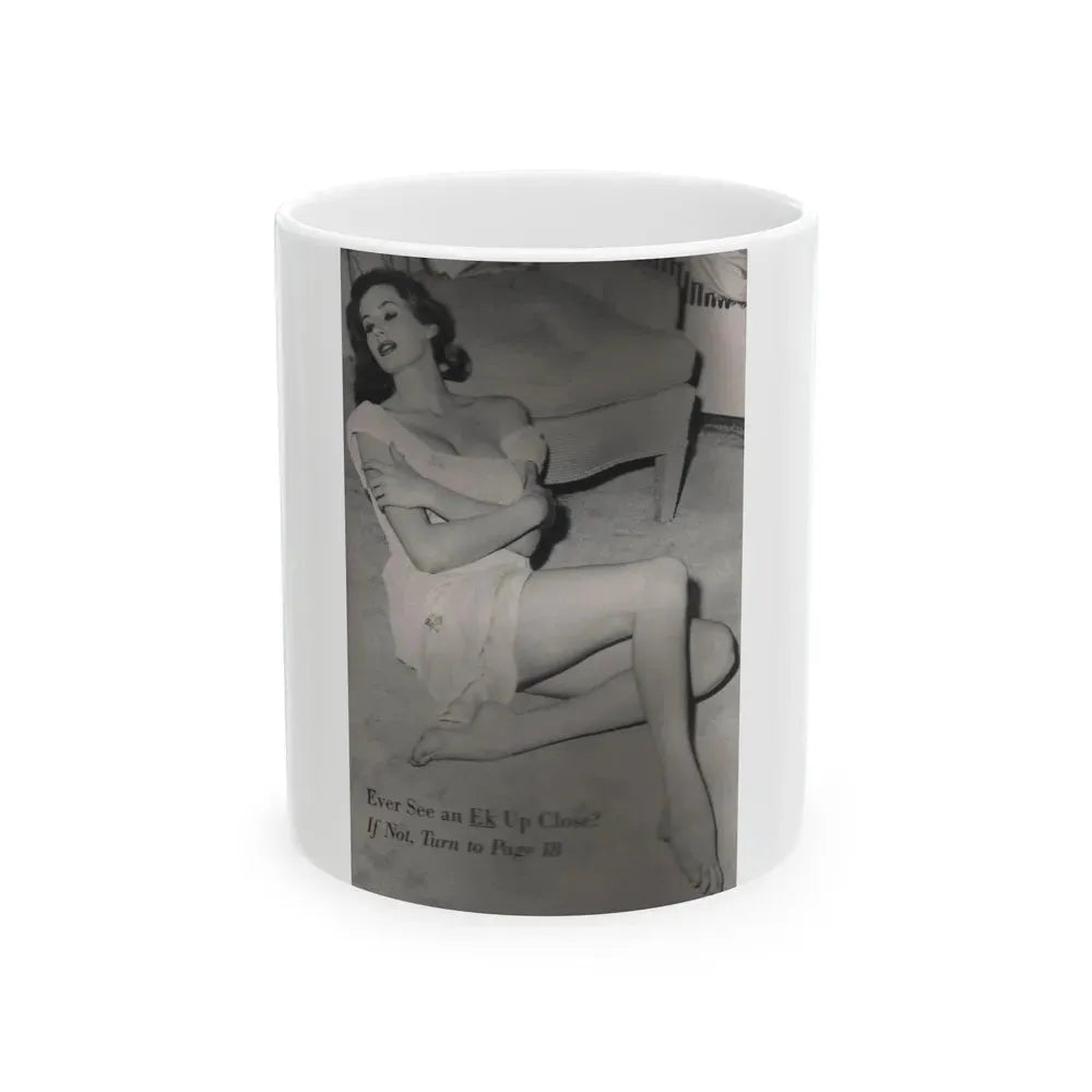 Anita Ekberg #400 - PHOTO Digest Mag. Nov. '55 - Inside of Cover 1 B&W Pic (Vintage Female Icon) White Coffee Mug 11oz - Go Mug Yourself