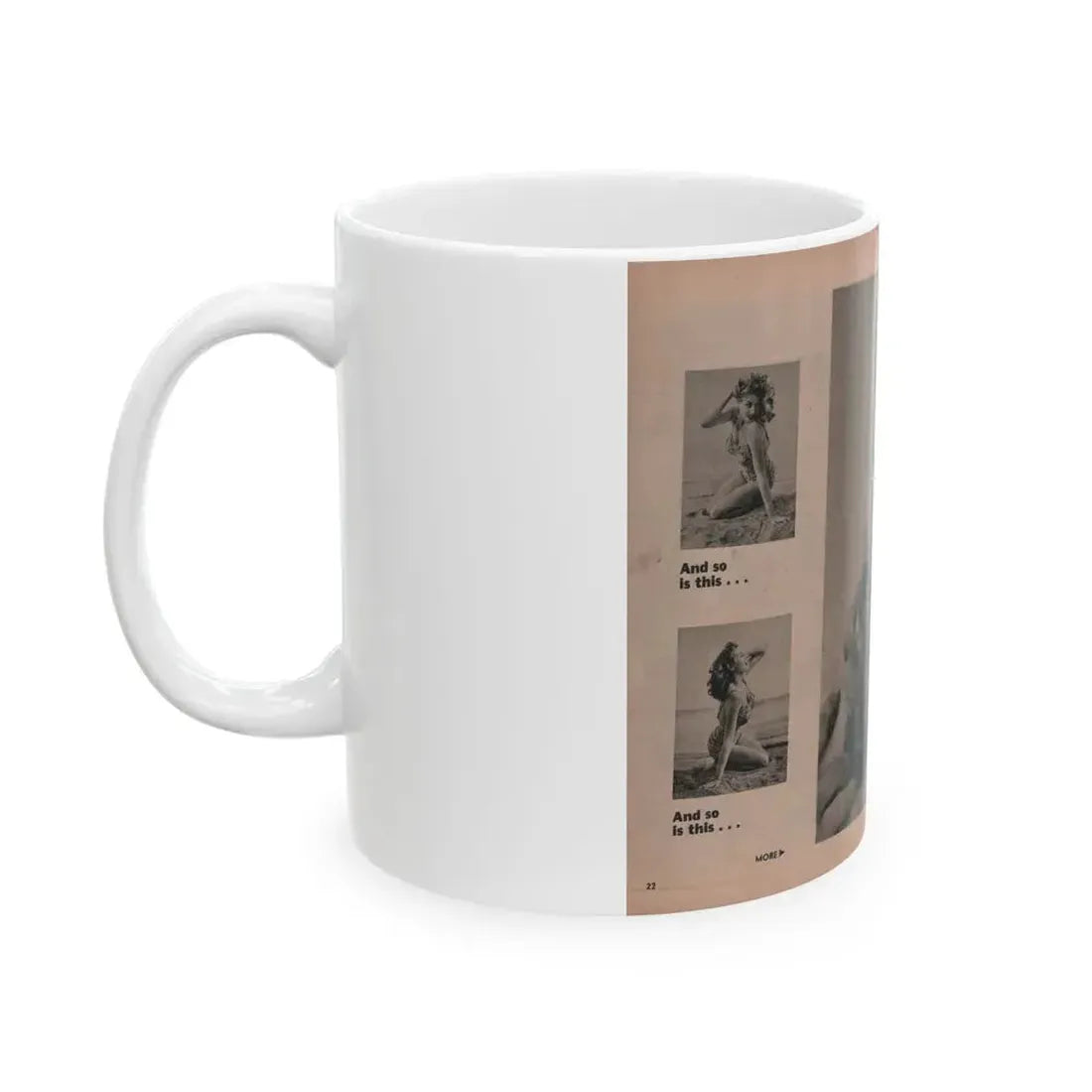 Anita Ekberg #403 - PHOTO Digest Mag. Nov. '55 - 2 Pages, 3 B&W Pics (Vintage Female Icon) White Coffee Mug - Go Mug Yourself