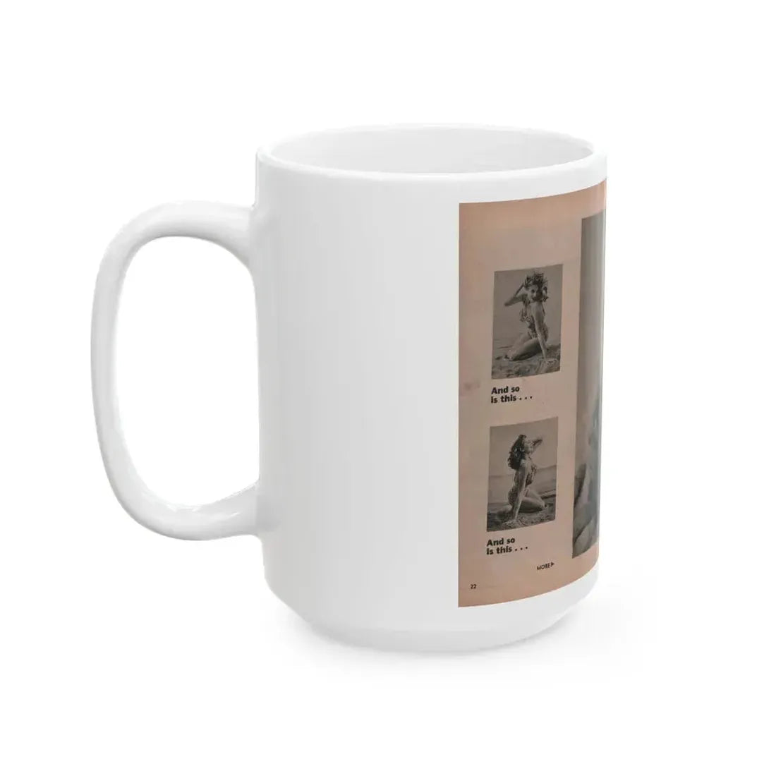 Anita Ekberg #403 - PHOTO Digest Mag. Nov. '55 - 2 Pages, 3 B&W Pics (Vintage Female Icon) White Coffee Mug - Go Mug Yourself