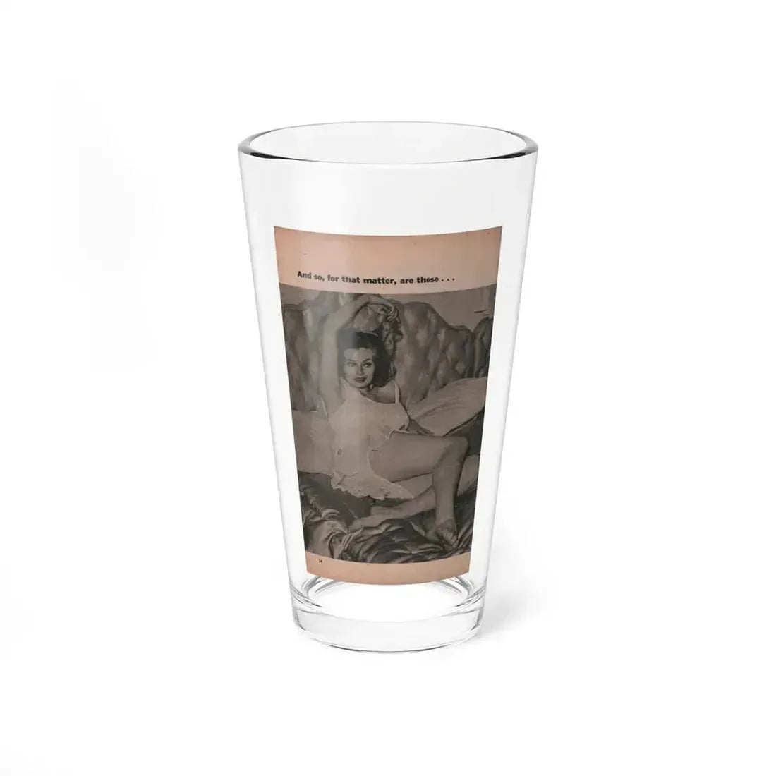 Anita Ekberg #405 - PHOTO Digest Mag. Nov. '55 - 1 Page, 1 B&W Pic (Vintage Female Icon) Pint Glass 16oz 16oz - Go Mug Yourself