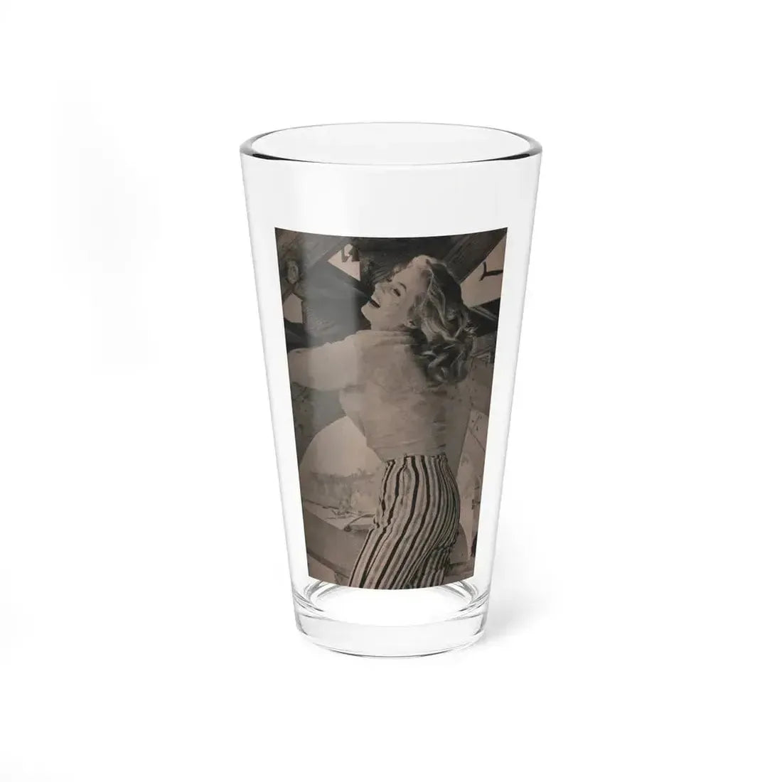 Anita Ekberg #407 - PHOTO Digest Mag. Nov. '55 - 1 Page, 1 B&W Pic (Vintage Female Icon) Pint Glass 16oz 16oz - Go Mug Yourself