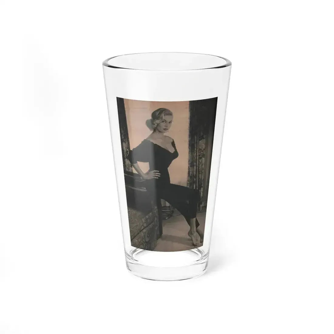 Anita Ekberg #410 - EYE Digest Mag. Nov. '53 - 1 Page & 1 B&W Photo (Vintage Female Icon) Pint Glass 16oz 16oz - Go Mug Yourself