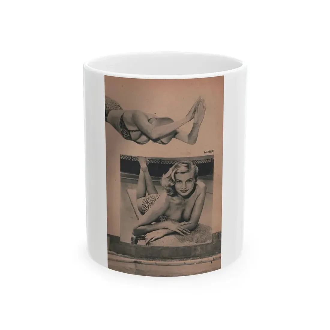 Anita Ekberg #422 - EYE Digest Mag. Jan. '54 - 1 Page & 1 B&W Photo (Vintage Female Icon) White Coffee Mug 11oz - Go Mug Yourself