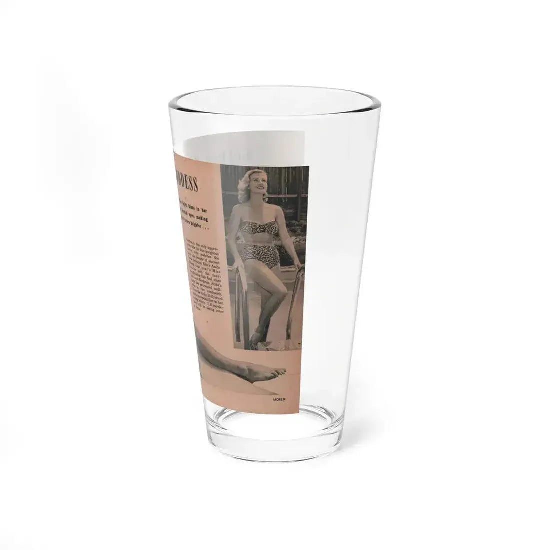 Anita Ekberg #429 - PHOTO Digest Mag. May '54 - 2 Pages 1 B&W Centerfold & 1 Other (Vintage Female Icon) Pint Glass 16oz - Go Mug Yourself