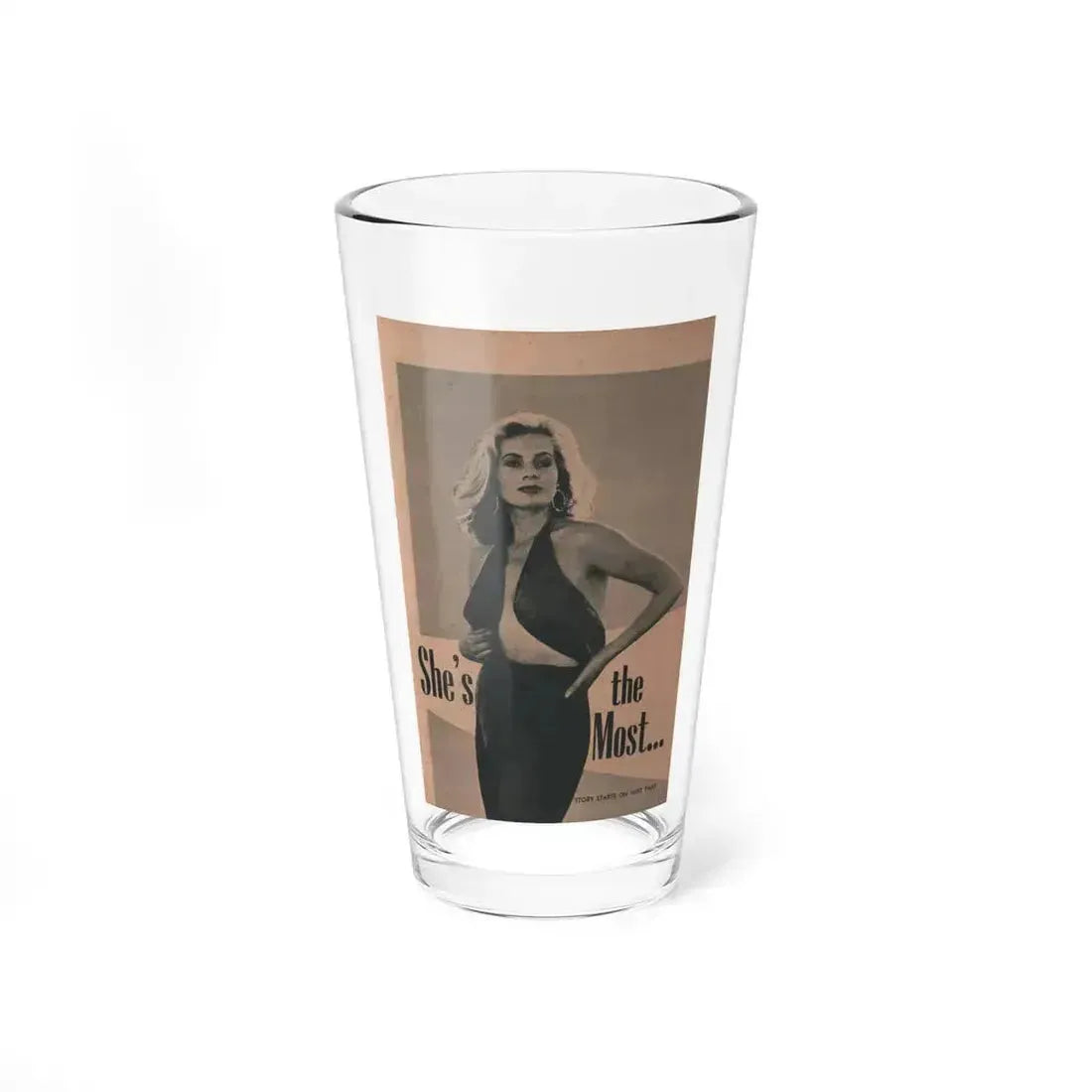 Anita Ekberg #432 - PHOTO Digest March '55 - 1 Page & 1 B&W Photo on Reverse Side of Cover (Vintage Female Icon) Pint Glass 16oz 16oz - Go Mug Yourself