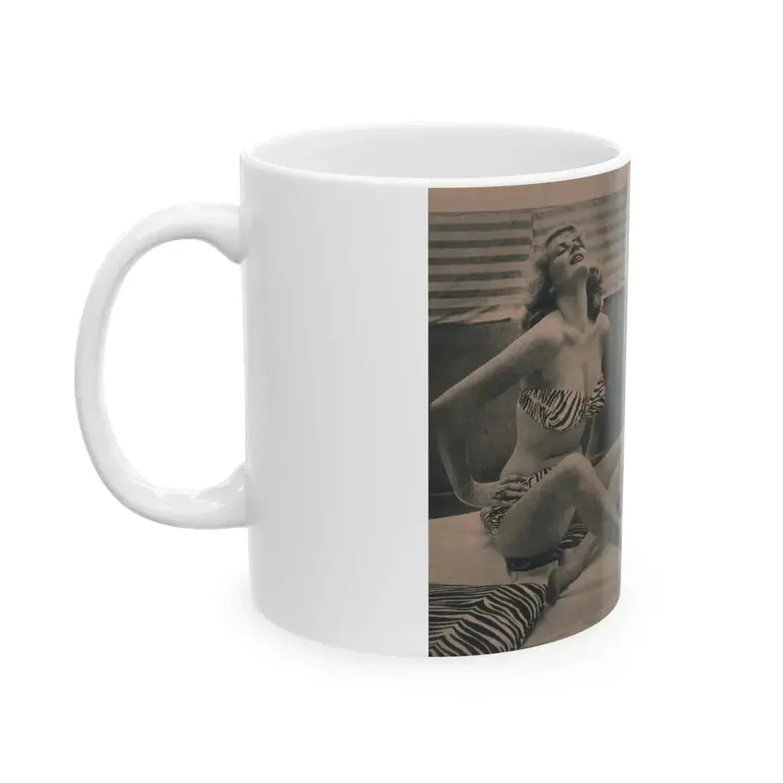 Anita Ekberg #436 - PHOTO Digest March '55 - 3 Pages, 3 B&W Photos & Caption (Vintage Female Icon) White Coffee Mug - Go Mug Yourself