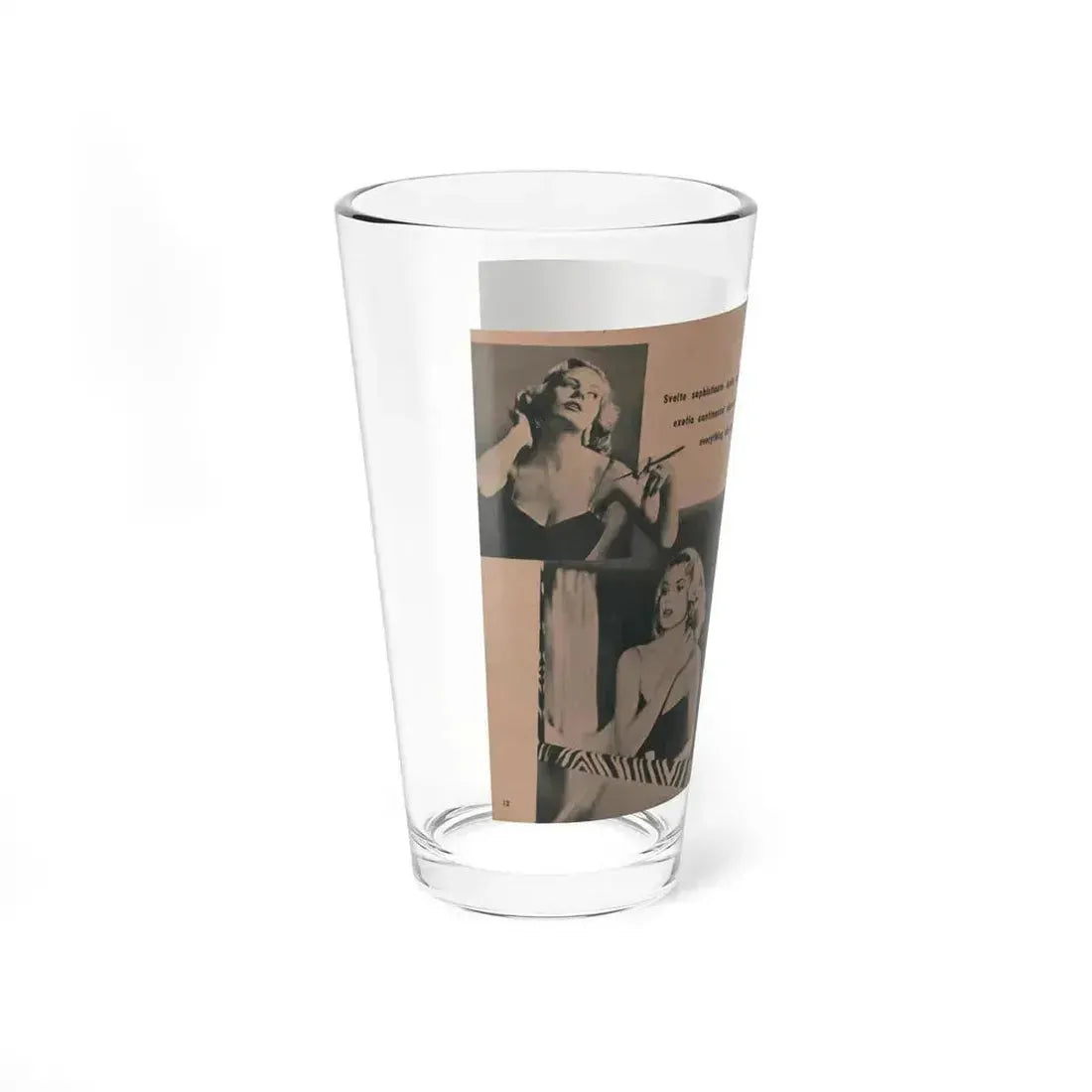 Anita Ekberg #437 - PHOTO Digest March '55 - 2 Pages, 3 B&W Photos & Caption (Vintage Female Icon) Pint Glass 16oz - Go Mug Yourself