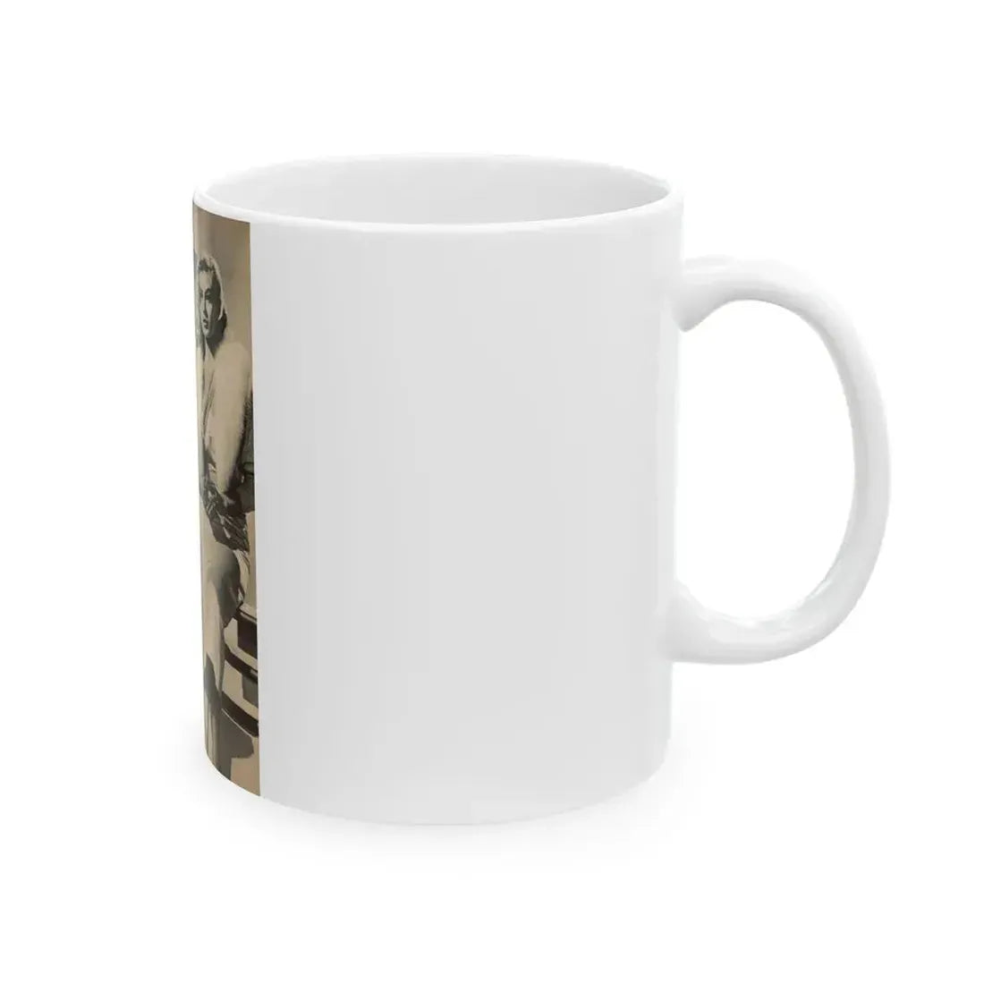 Anita Ekberg #440 - 1 B&W Photos, Caption & Article from JOY Digest Mag. February '60 (Vintage Female Icon) White Coffee Mug - Go Mug Yourself