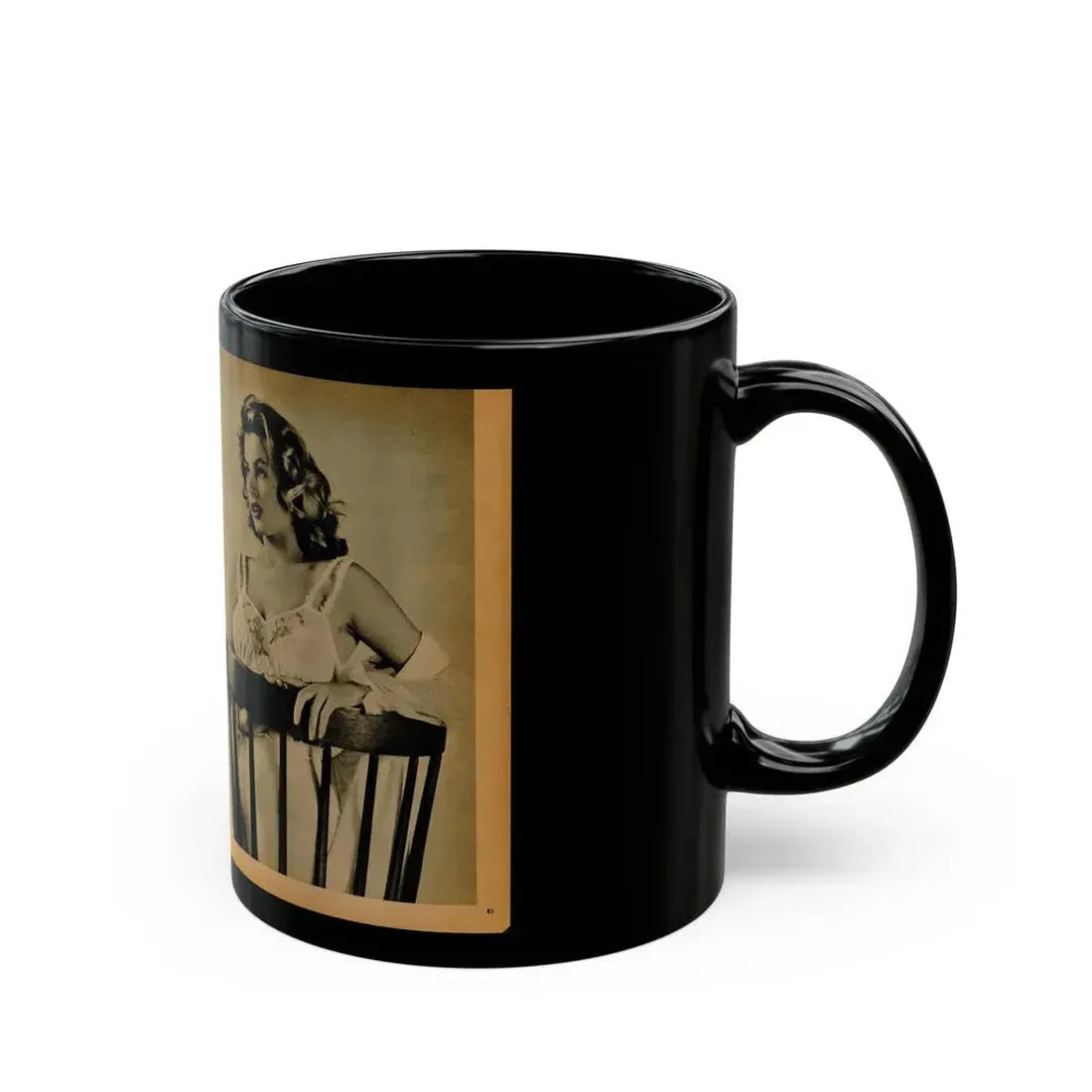 Anita Ekberg #443 - Bachelor Pin-Ups Issue #01 Mag. '57 - 2 Pages, 3 B&W Photos, Caption & Brief Article (Vintage Female Icon) Black Coffee Mug - Go Mug Yourself
