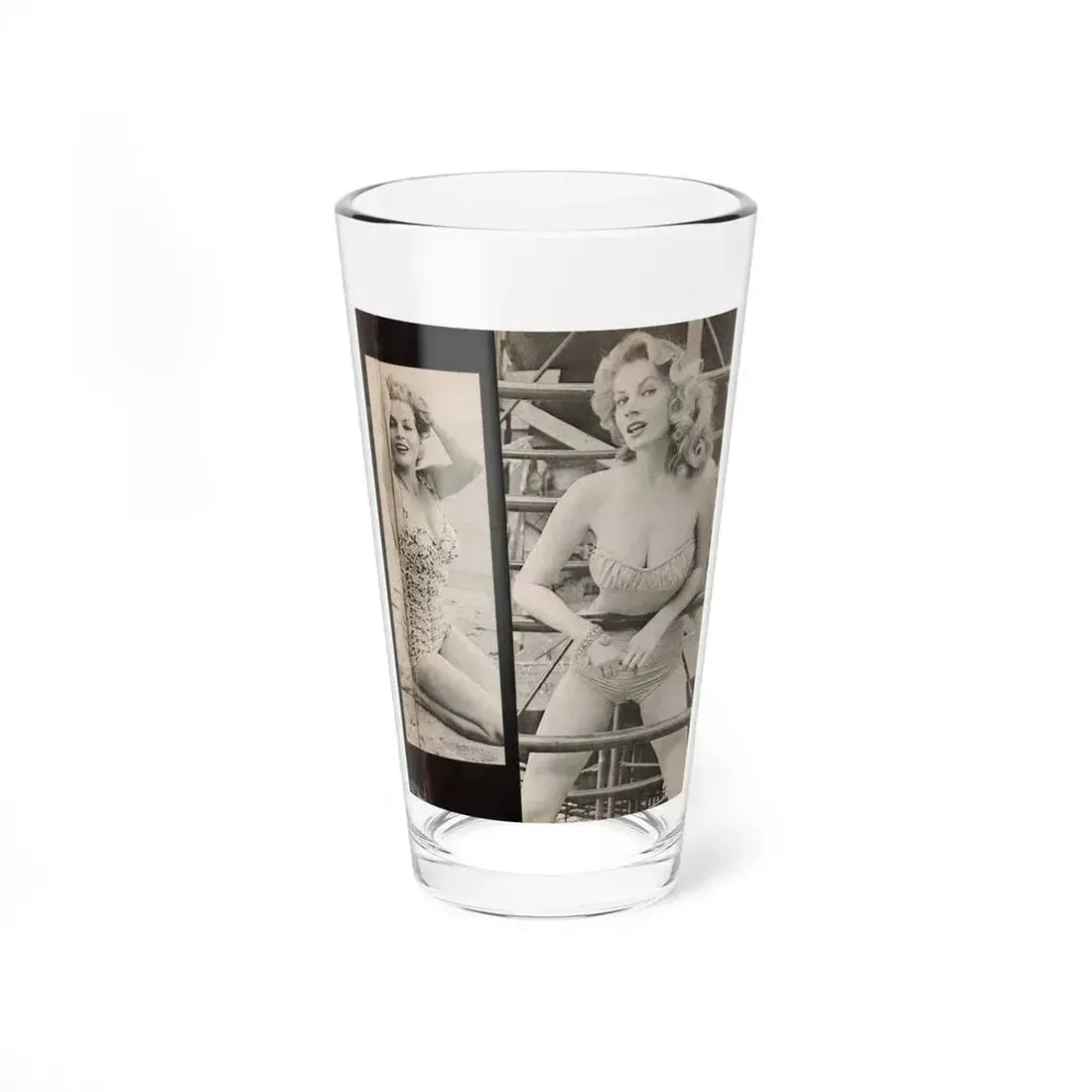 Anita Ekberg #447 - 1 Page, 2 B&W Photos from After Hours Vol. 1, No. 4 '57 Mag. (Vintage Female Icon) Pint Glass 16oz 16oz - Go Mug Yourself