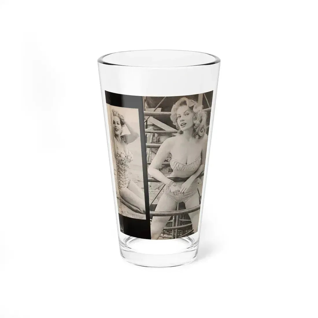Anita Ekberg #448 - 1 Page, 2 B&W Photos from After Hours Vol. 1, No. 4 '57 Mag. (Vintage Female Icon) Pint Glass 16oz 16oz - Go Mug Yourself
