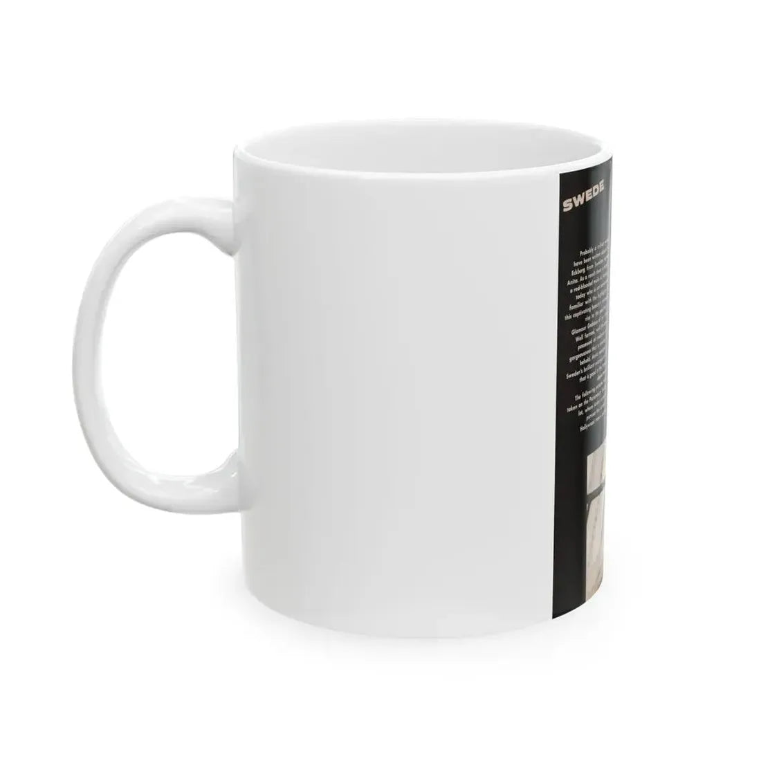 Anita Ekberg #450 - 1 Page, 2 B&W Photos, Headline & Short Article from After Hours Vol. 1, No. 4 '57 Mag. (Vintage Female Icon) White Coffee Mug - Go Mug Yourself
