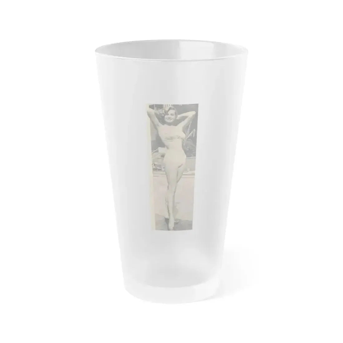 Anita Ekberg #455 - 1 B&W Photo on Page 66 from EYE Digest Mag. Nov. '54 Featuring 25 of America's Sexiest Pin-Ups Section (Vintage Female Icon) Frosted Pint Glass 16oz 16oz Frosted - Go Mug Yourself