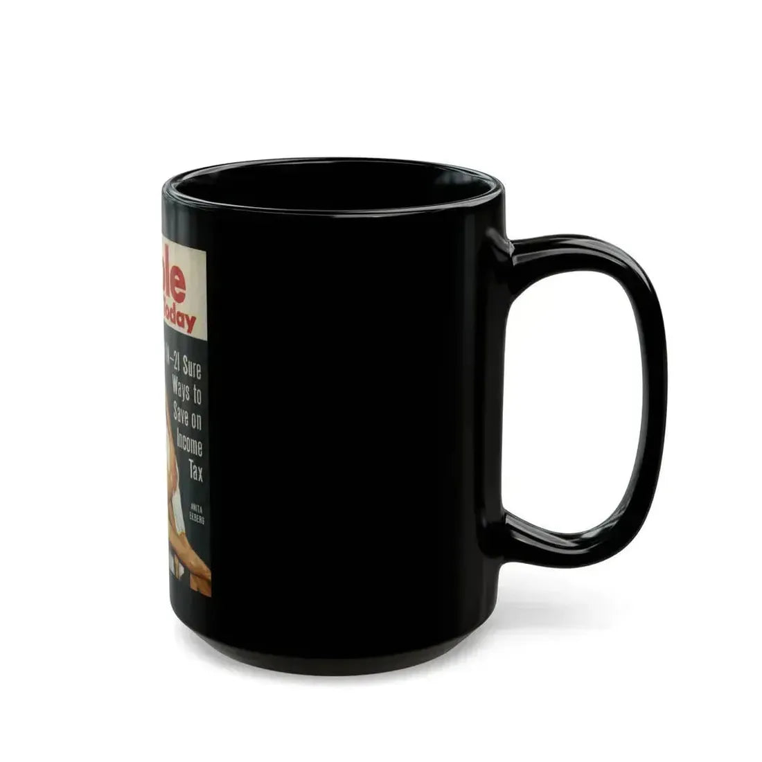 Anita Ekberg #72 (Vintage Female Icon) Black Coffee Mug - Go Mug Yourself