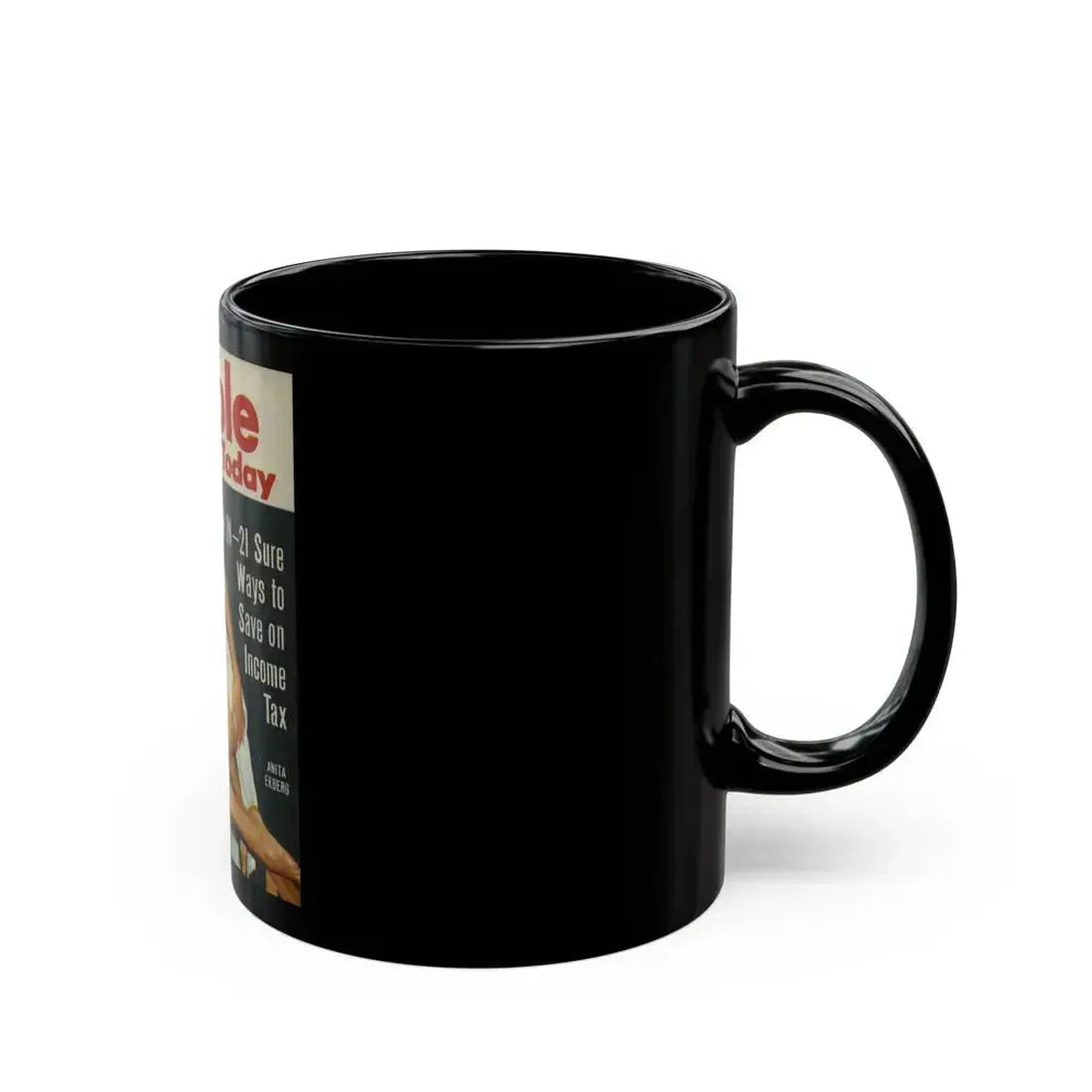 Anita Ekberg #72 (Vintage Female Icon) Black Coffee Mug - Go Mug Yourself