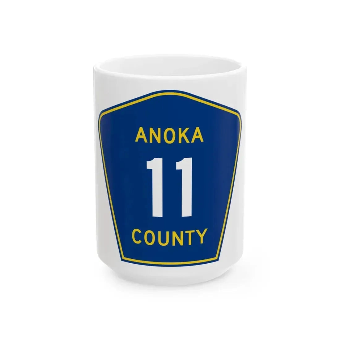 Anoka County 11 (Minnesota) (Road Sign) White Coffee Mug 15oz - Go Mug Yourself