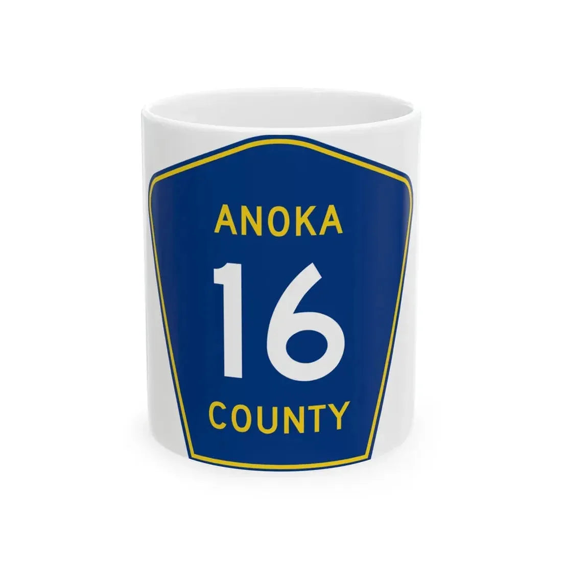 Anoka County 16 (Minnesota) (Road Sign) White Coffee Mug 11oz - Go Mug Yourself
