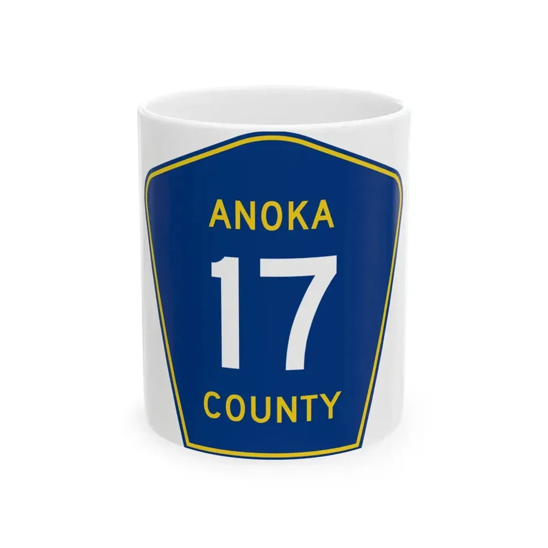 Anoka County 17 (Minnesota) (Road Sign) White Coffee Mug 11oz - Go Mug Yourself