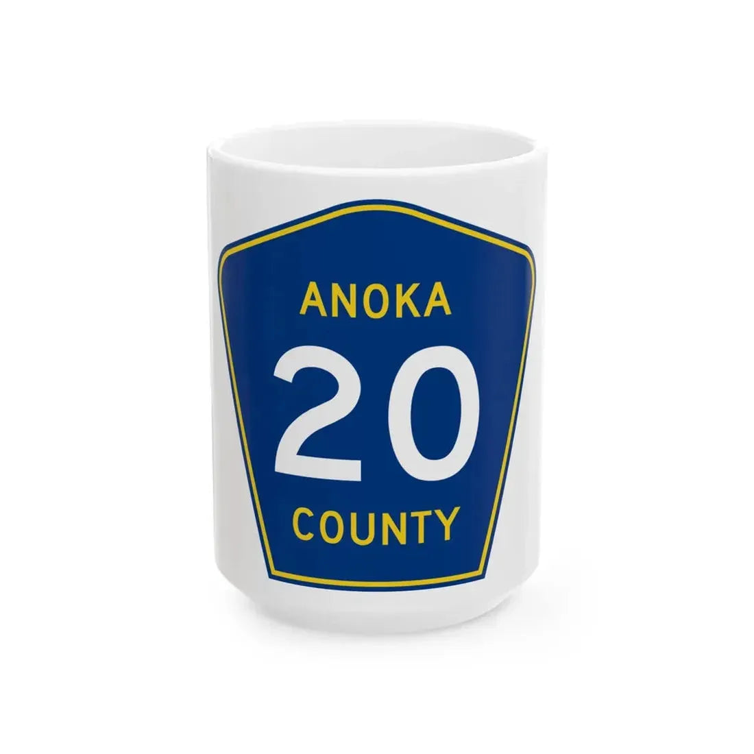 Anoka County 20 (Minnesota) (Road Sign) White Coffee Mug 15oz - Go Mug Yourself