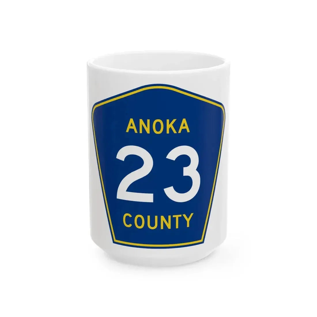 Anoka County 23 (Minnesota) (Road Sign) White Coffee Mug 15oz - Go Mug Yourself