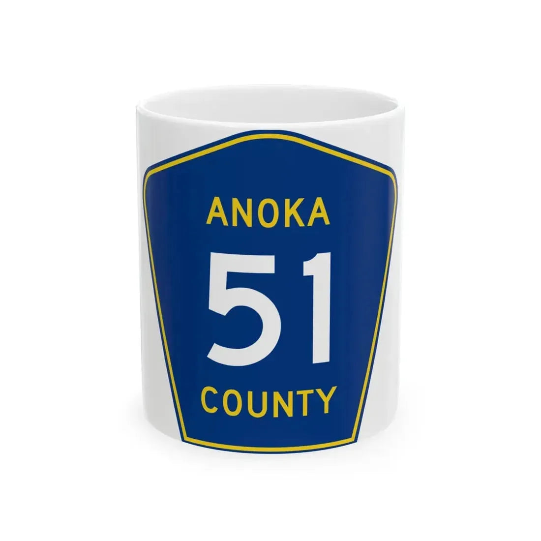 Anoka County 51 (Minnesota) (Road Sign) White Coffee Mug 11oz - Go Mug Yourself
