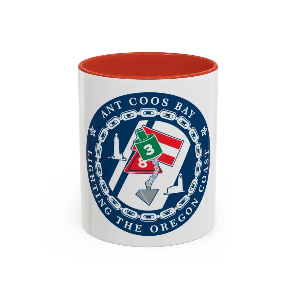 ANT Coos Bay Oregon (U.S. Coast Guard) Accent Coffee Mug 11oz Red - Go Mug Yourself
