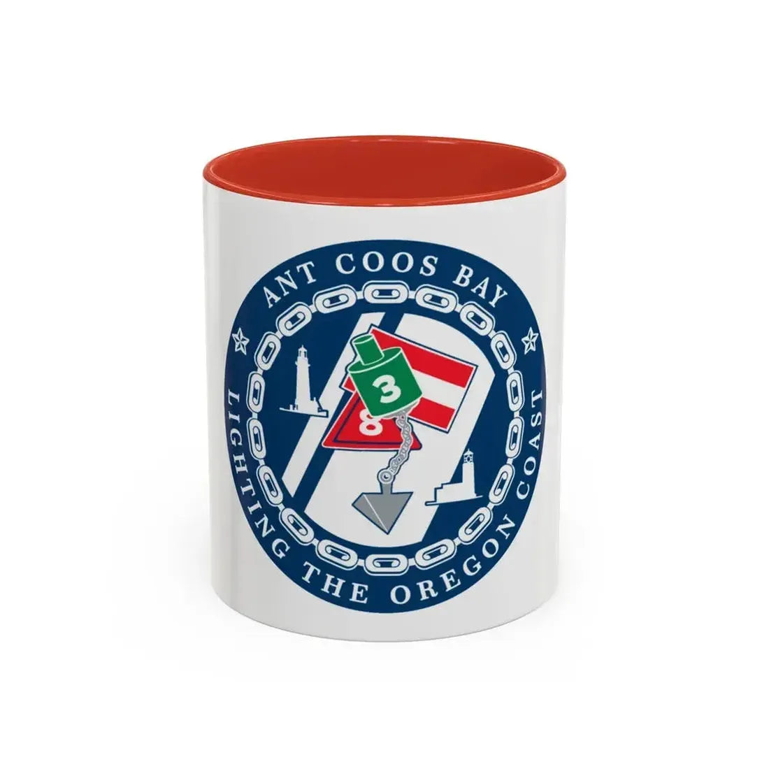 ANT Coos Bay Oregon (U.S. Coast Guard) Accent Coffee Mug 11oz Red - Go Mug Yourself