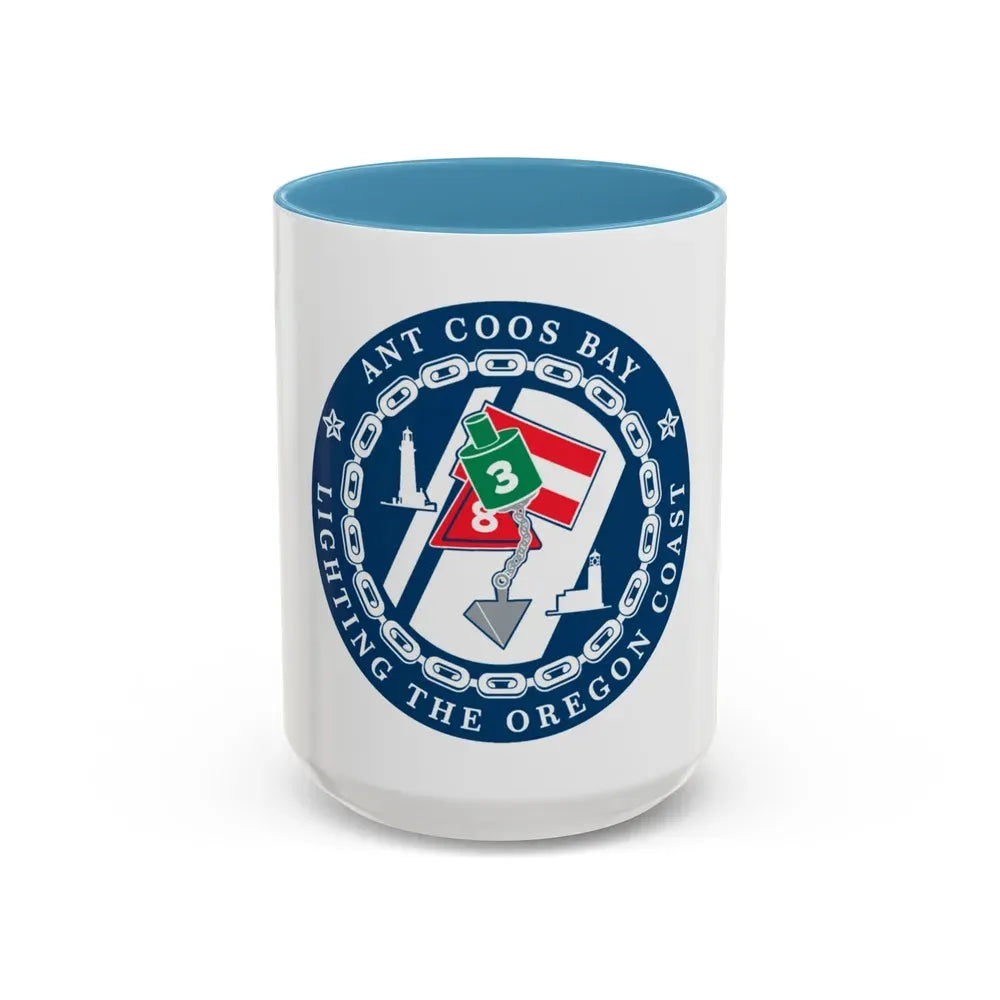 ANT Coos Bay Oregon (U.S. Coast Guard) Accent Coffee Mug 15oz Light Blue - Go Mug Yourself