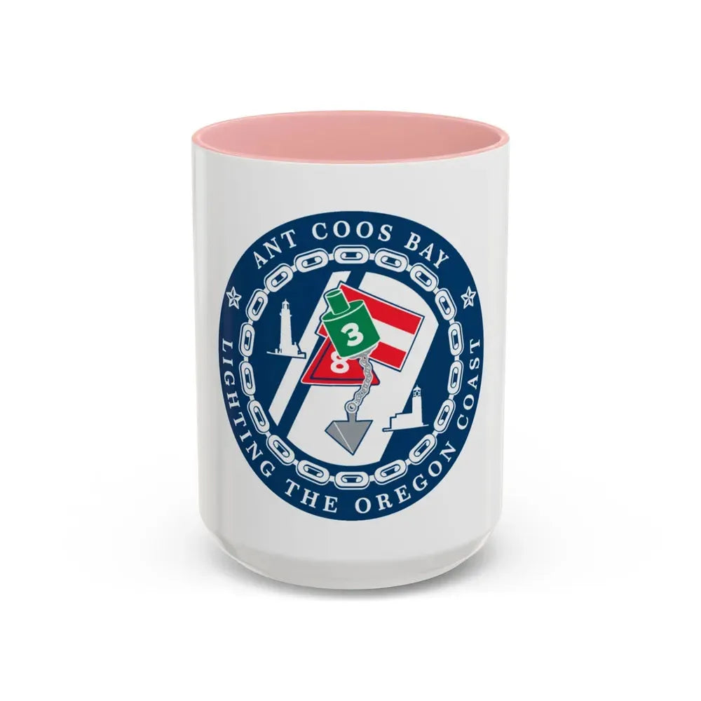 ANT Coos Bay Oregon (U.S. Coast Guard) Accent Coffee Mug 15oz Pink - Go Mug Yourself