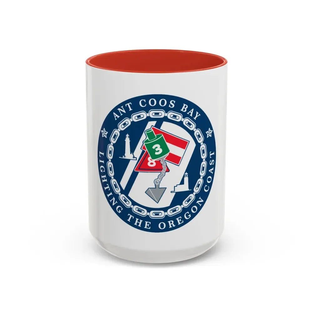 ANT Coos Bay Oregon (U.S. Coast Guard) Accent Coffee Mug 15oz Red - Go Mug Yourself