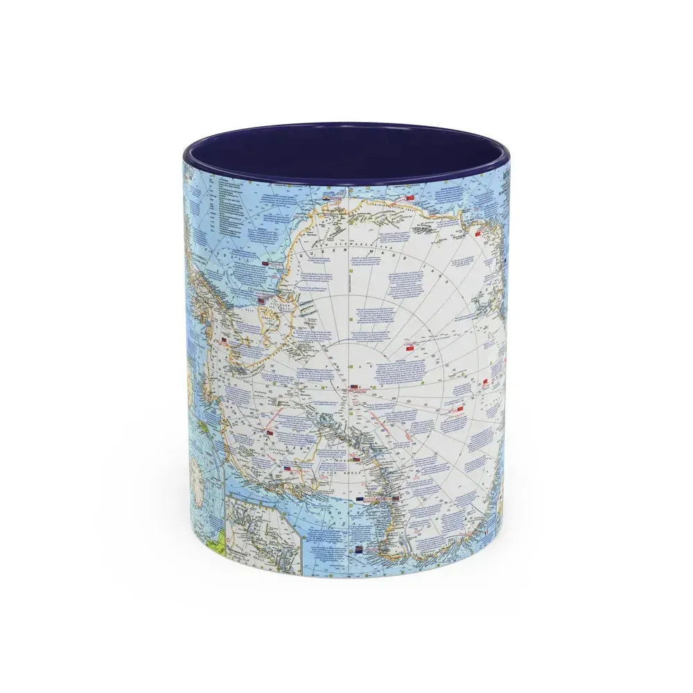 Antarctica (1963) (Map) Accent Coffee Mug 11oz Navy - Go Mug Yourself